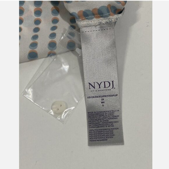 NYDJ Print Sleeveless Pleat Back Top - Azure Oracle Plus Size 2X - Picture 8 of 9